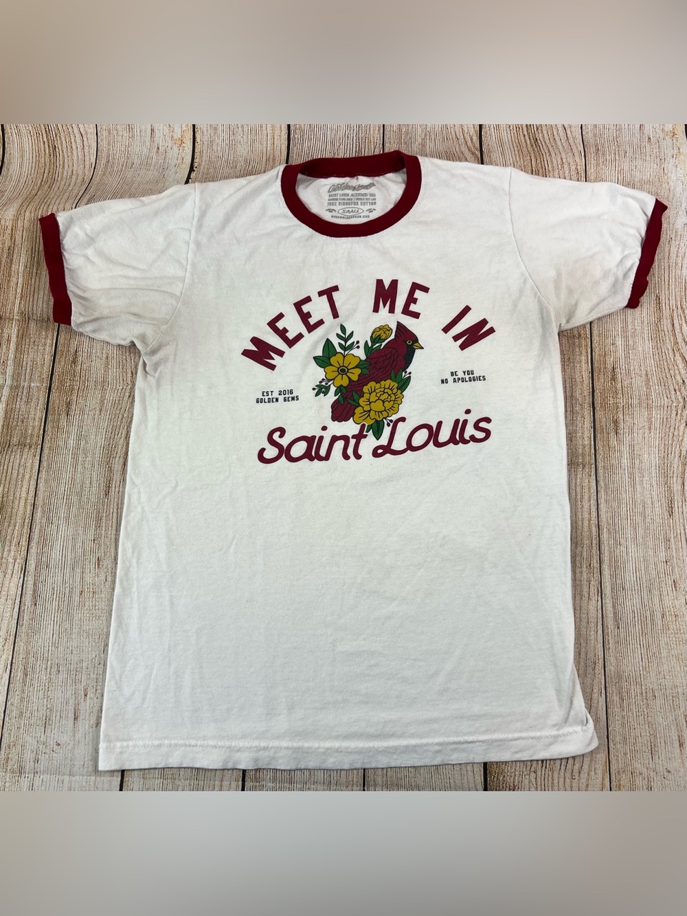 Golden Gems Meet Me In St Louis Ringer T Shirt Size Small